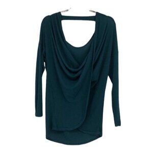 NWT Cherish teal  Back in the Game draped twist open back top small